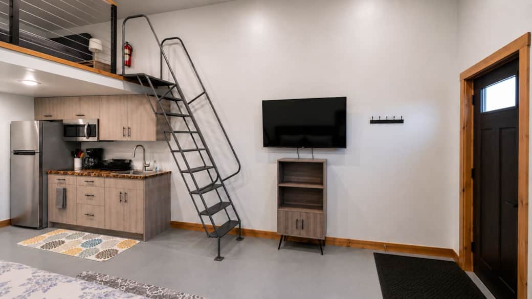 Entertainment area featuring a wall-mounted flat-screen TV in the Black Hills, SD.