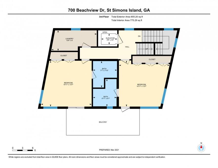 Third floor - two bedrooms and laundry room
