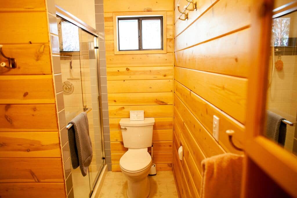 Upstairs full bath with stand-up shower. Upstairs full bath with stand-up shower.