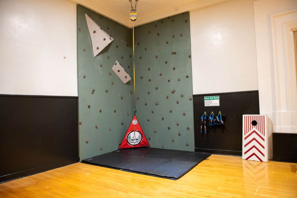 Gym with Climbing Wall, zipline, basketball, McKinley Mansion, Pocatello, Idaho