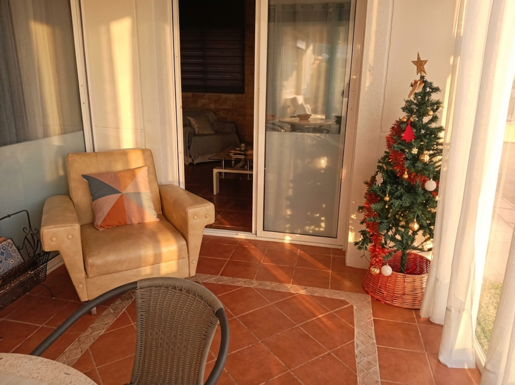 Cozy Patio with Festive Décor