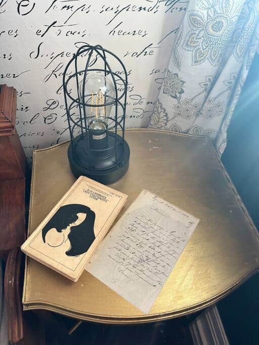 1800’s French letters all around the room and yes there is a French dictionary