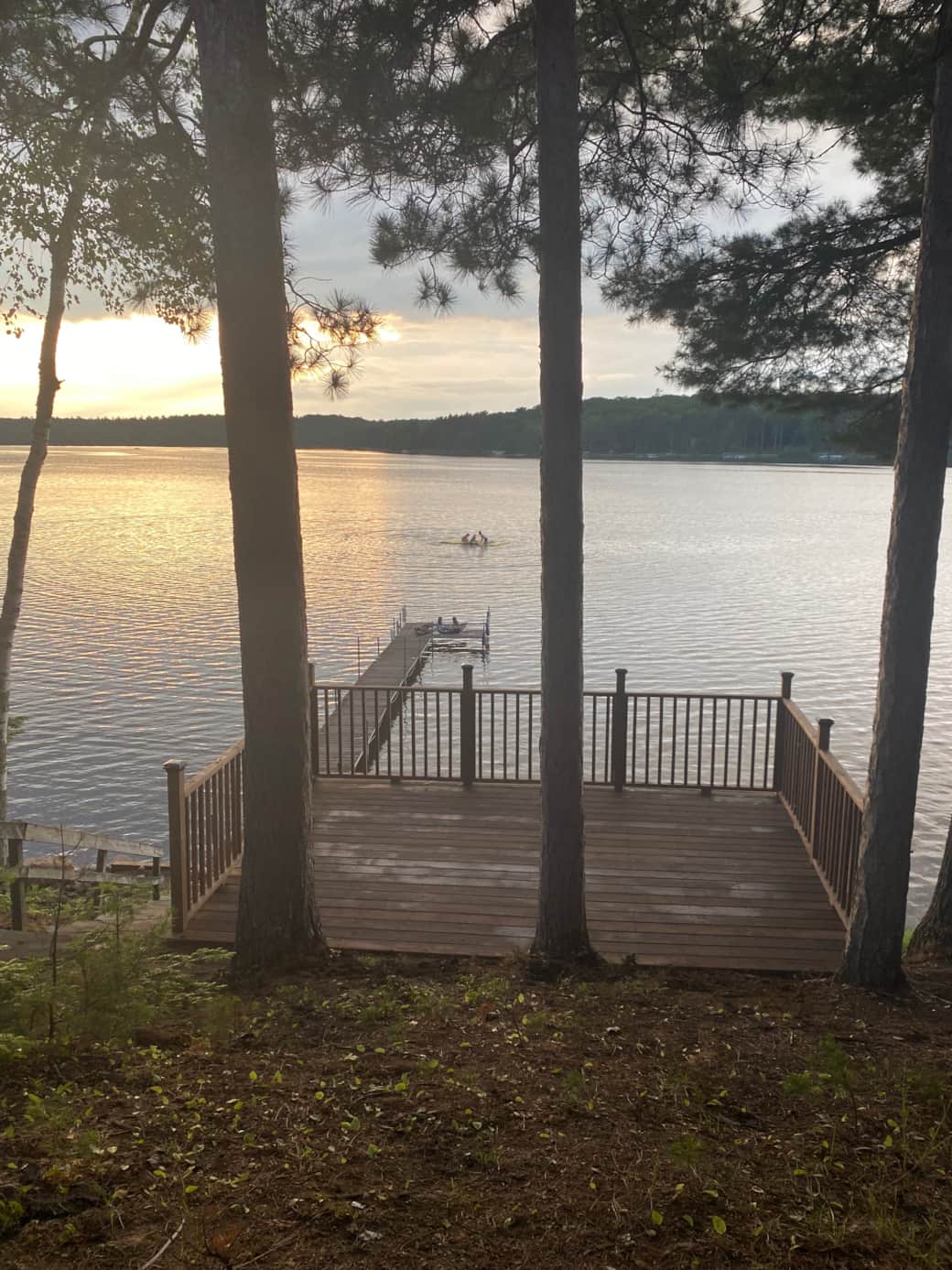 Relax on the lakeside deck