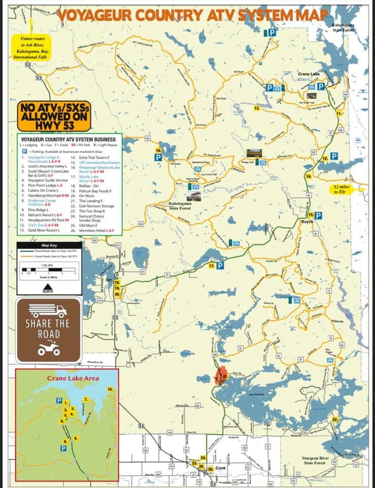 Red dot indicates the location of cabin #21 on trail map.