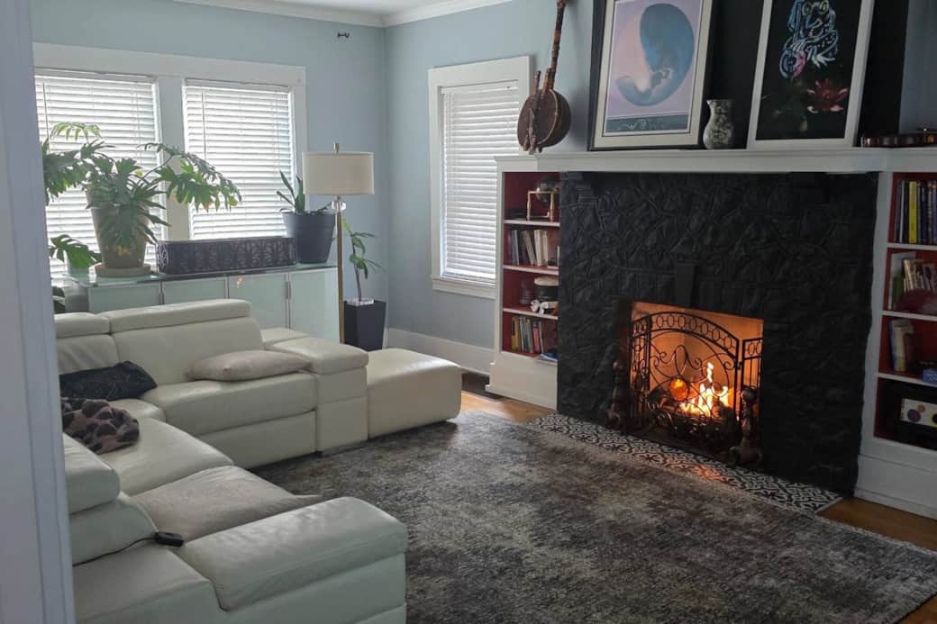 Curl up in front of the cozy gas fireplace.