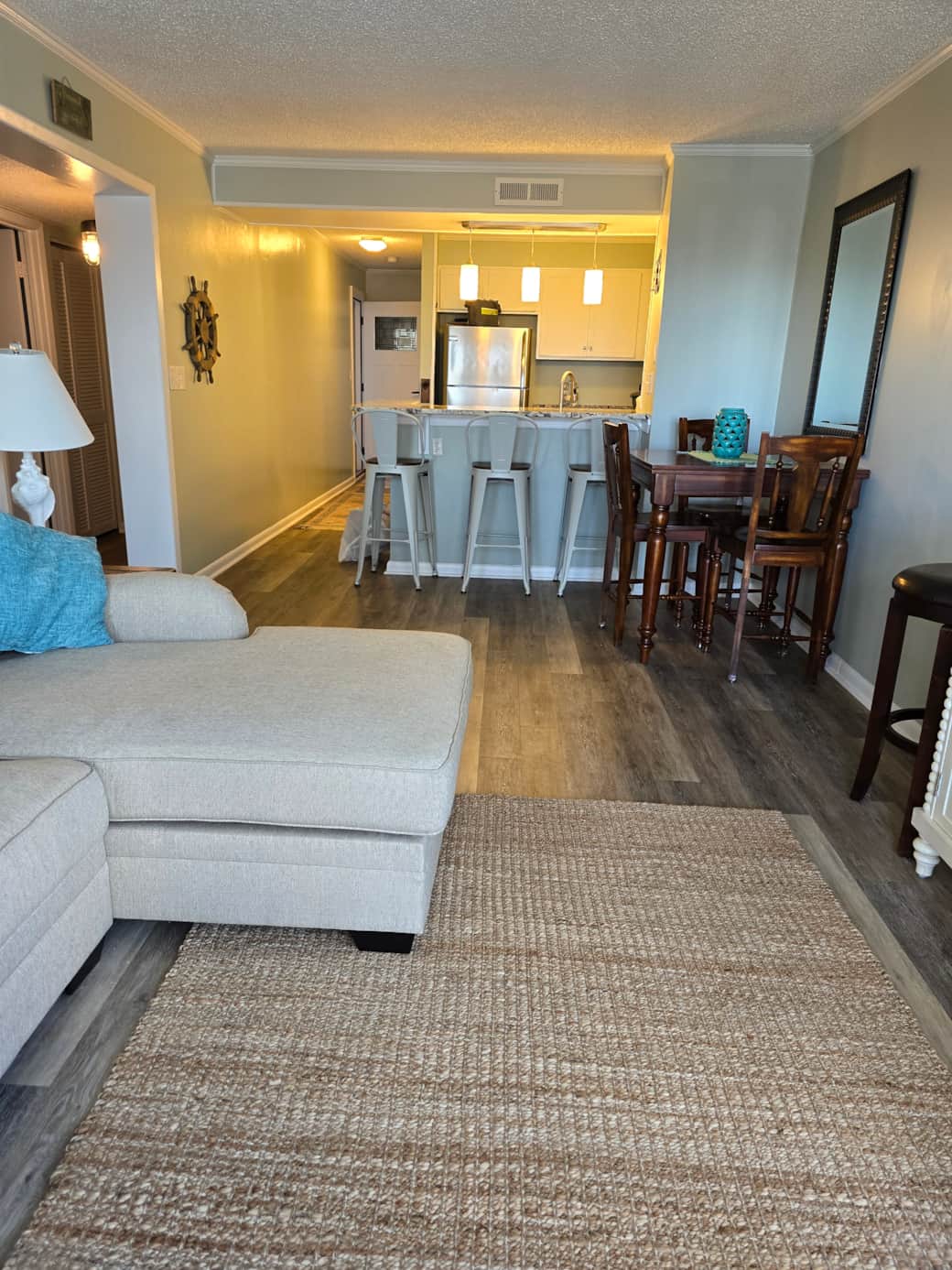 Living room and dining area
