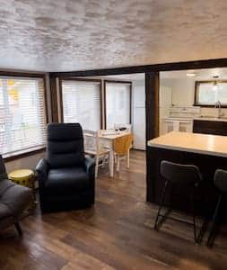 Living room open to kitchen.