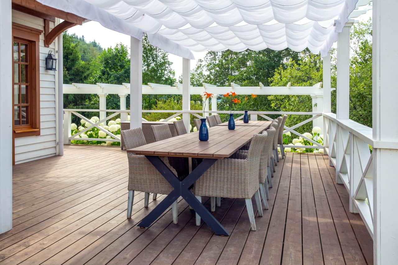 Beach House lakeside terrace