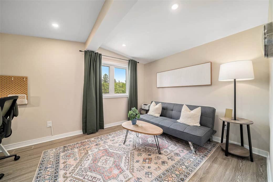 With a designated workspace, this home office is perfect for remote work or hosting an extra guest.  With a designated workspace, this home office is perfect for remote work or hosting an extra guest.