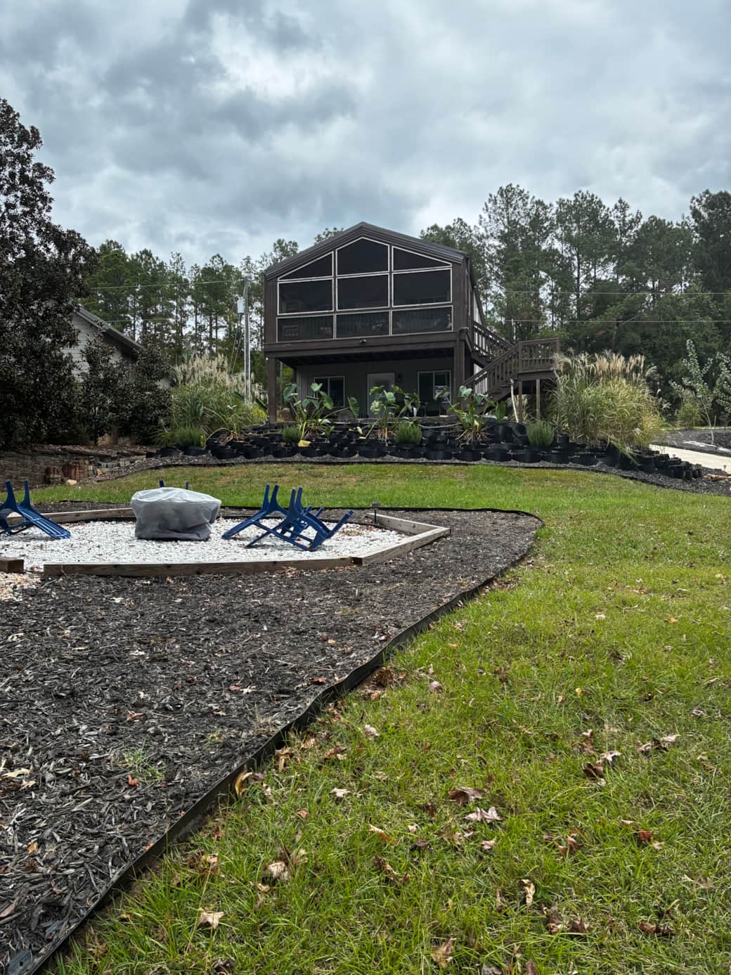 Firepit area and porches