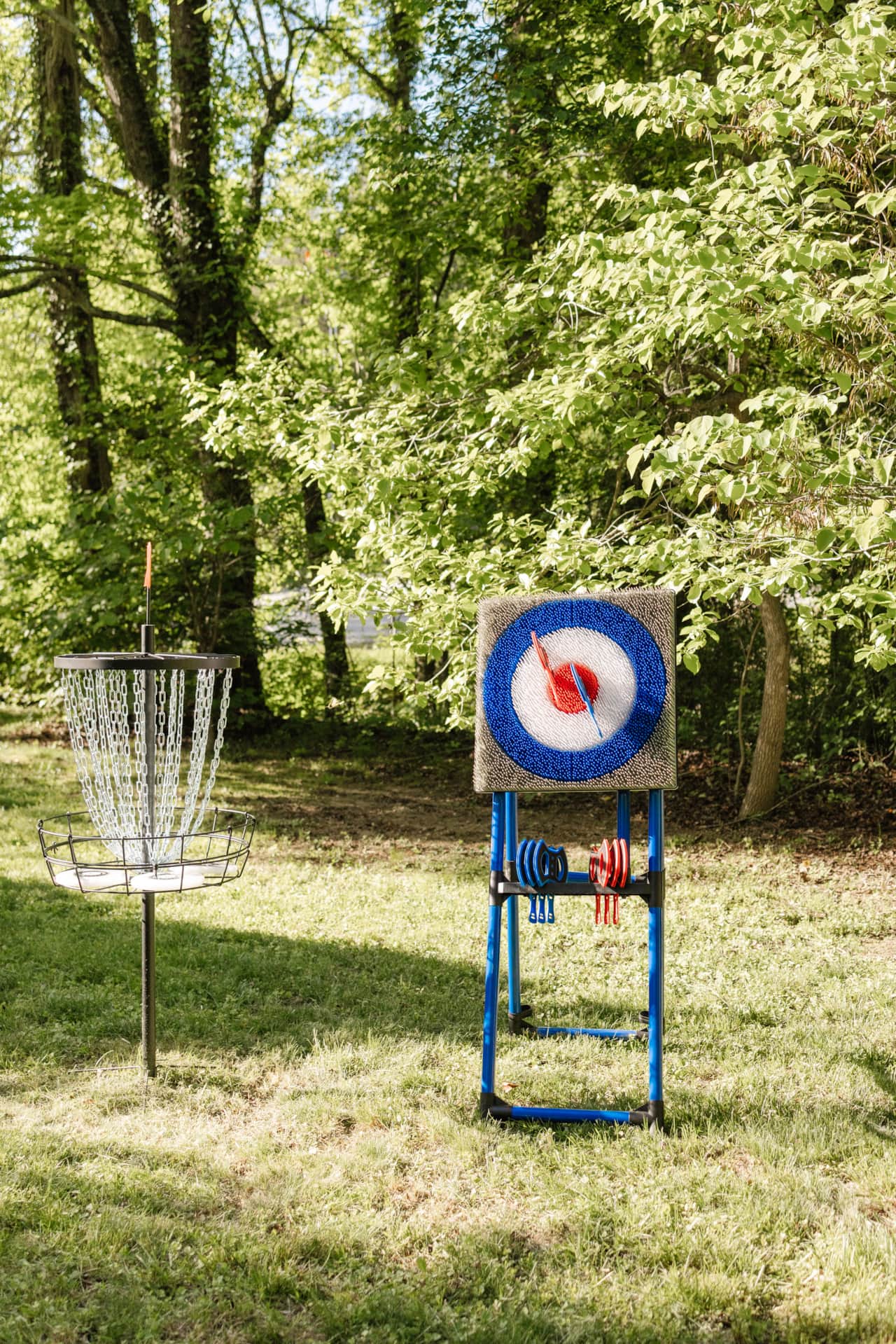 Axe Throwing, Disc (Frisbee) Golf, Bocce Ball, Horseshoes, and a Nature Preserve with trails!