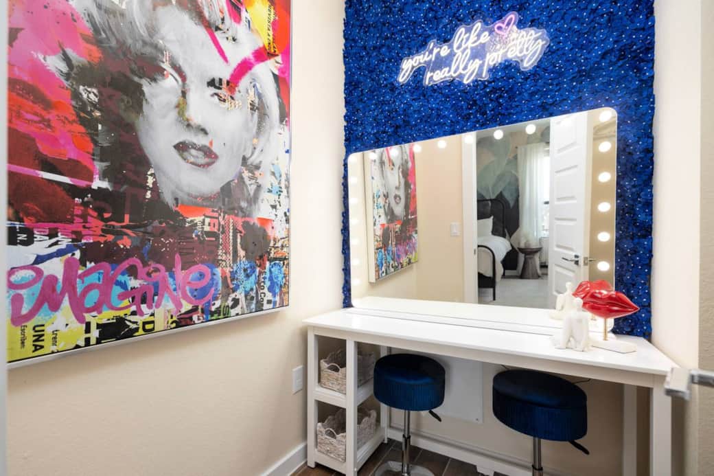 Glam Room ~ Space for two to get ready for the day or evening with optimal lighting.  