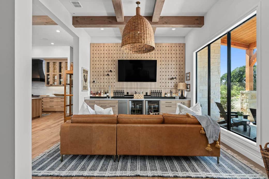 Elevated Hill Country charm flows through this chic bar and lounge—crafted for cozy nights and effortless entertaining.