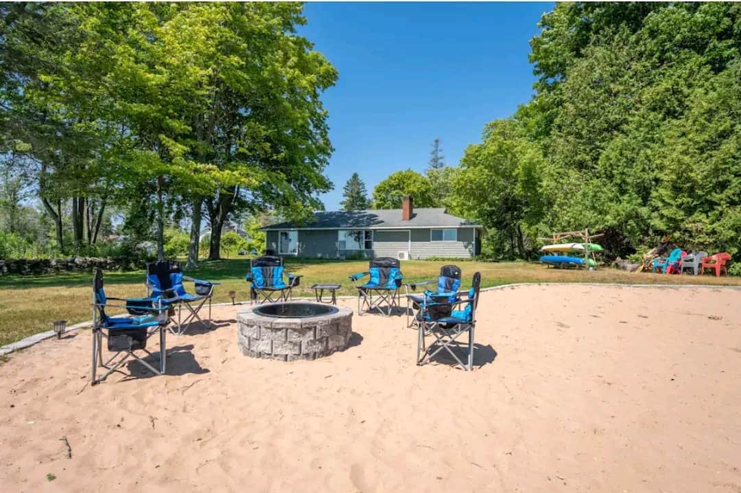 Private sand beach & firepit