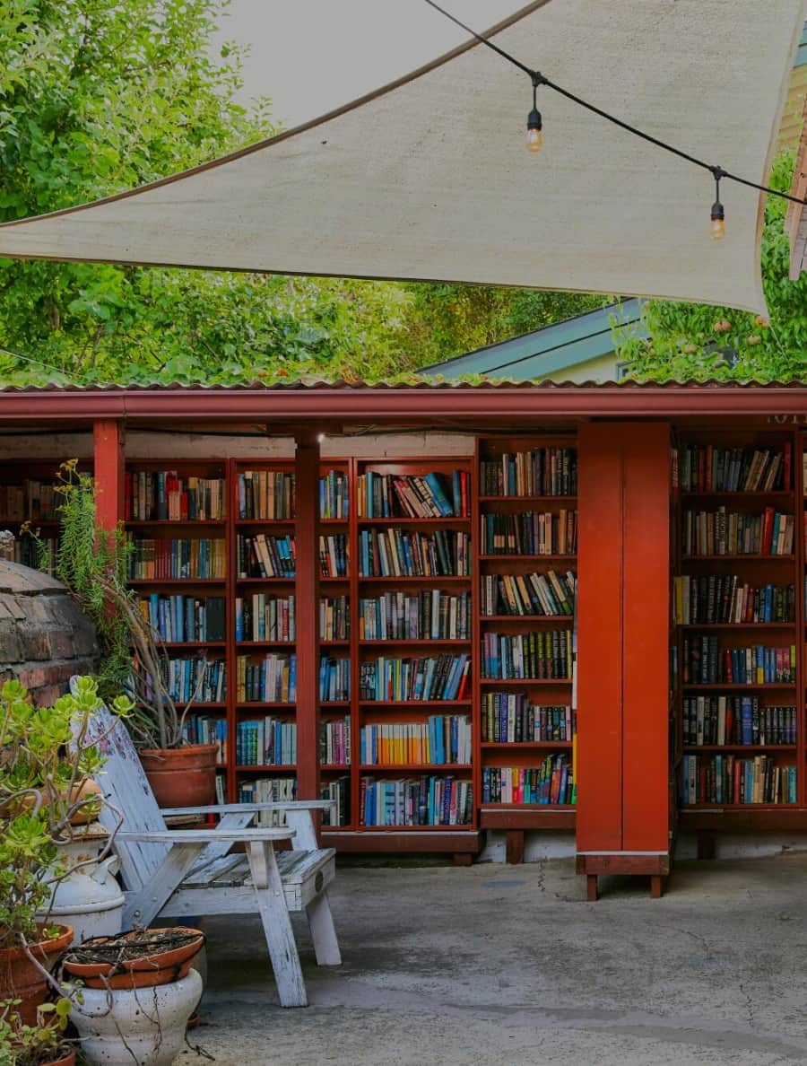 Outdoor bookshelves at Bart’s Books in Ojai