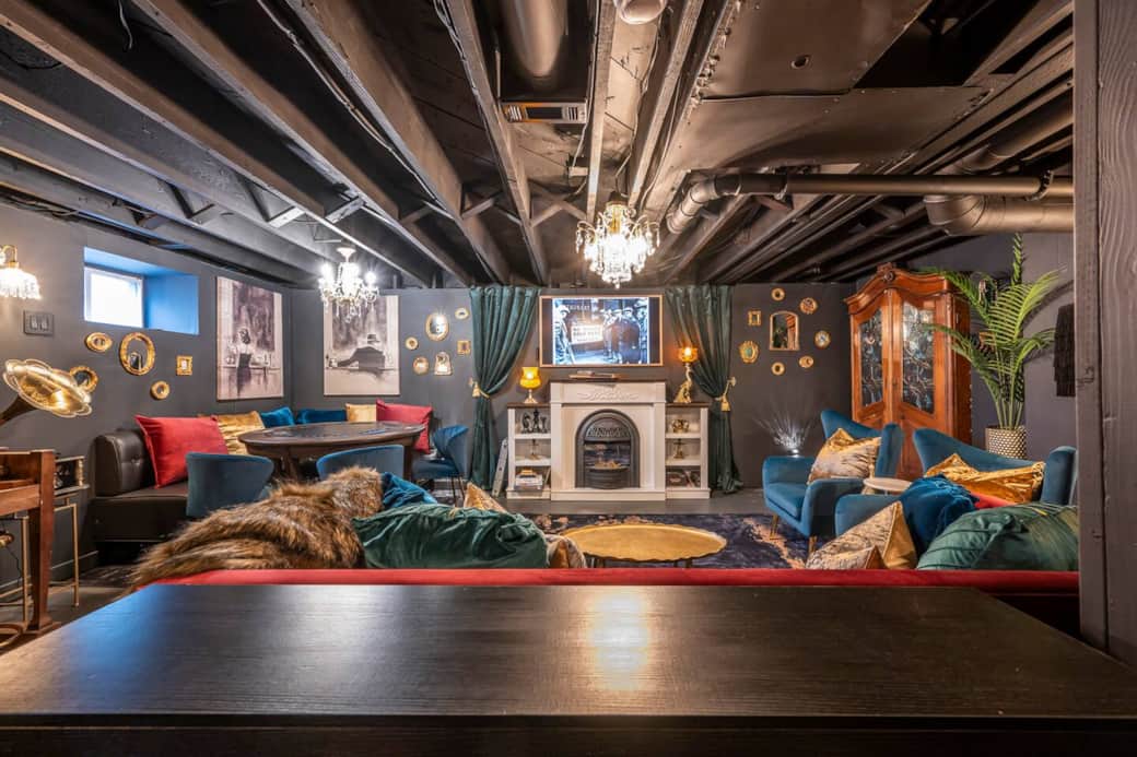 Speakeasy Lounge, game room with moody decor, poker table, electric darts, board games and more Speakeasy Lounge, game room with moody decor, poker table, electric darts, board games and more