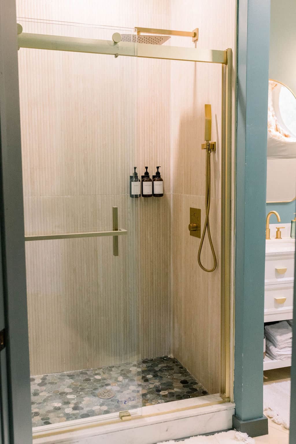 Indoor spa shower in the private Lake Martin glamping dome