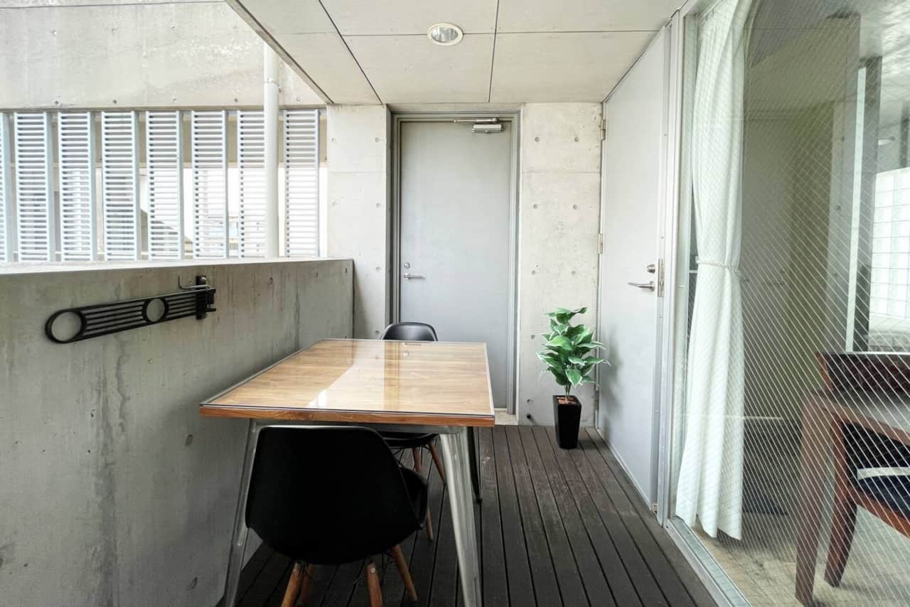 Private balcony with open city views