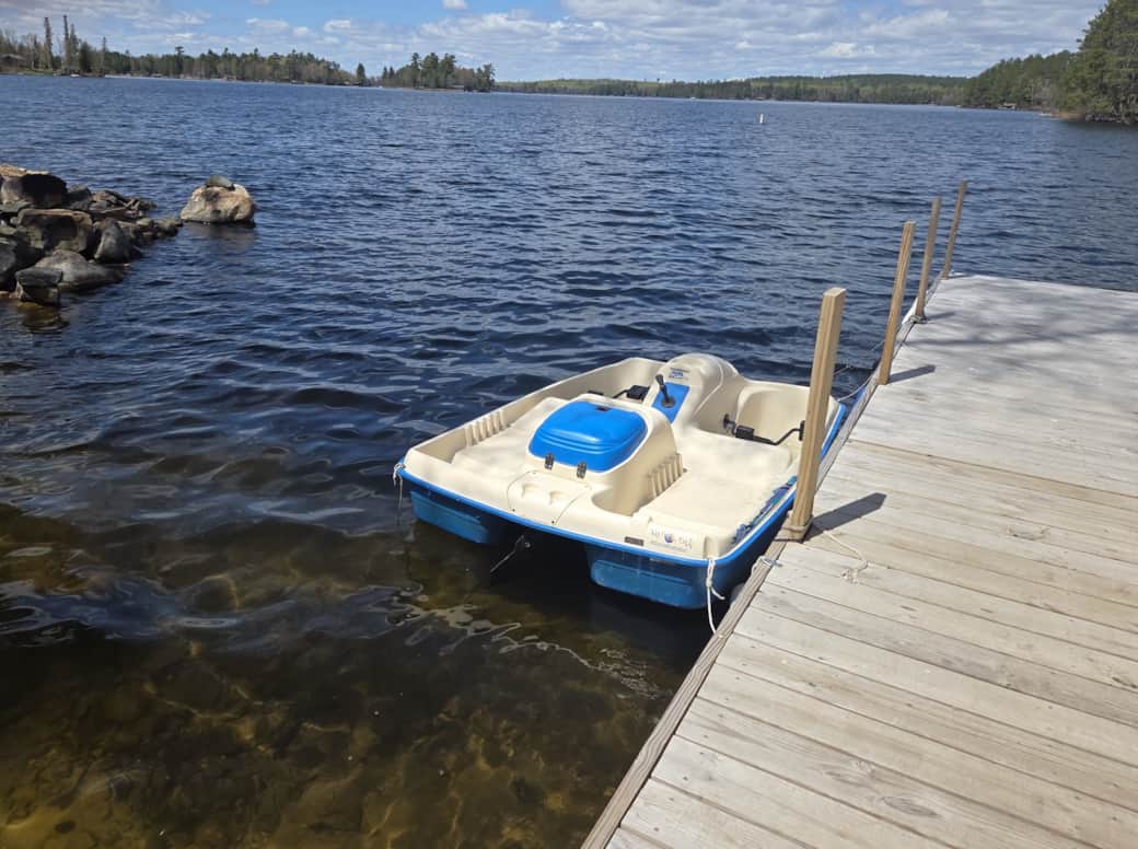 Try a peaceful ride in the channel or around nearby islands in the paddle boat