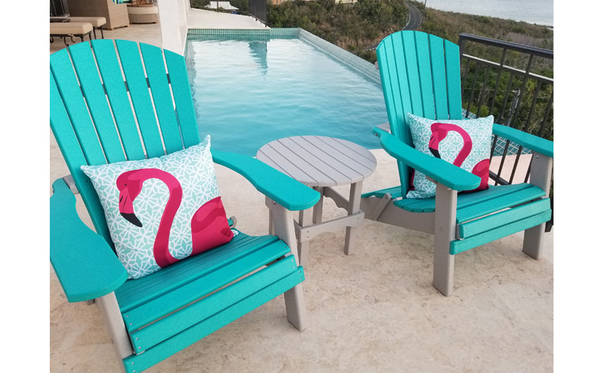 Enjoy the sunrise and moonrise from the Adirondack chairs