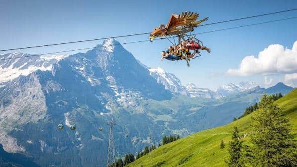 First Glider above Grindelwald
