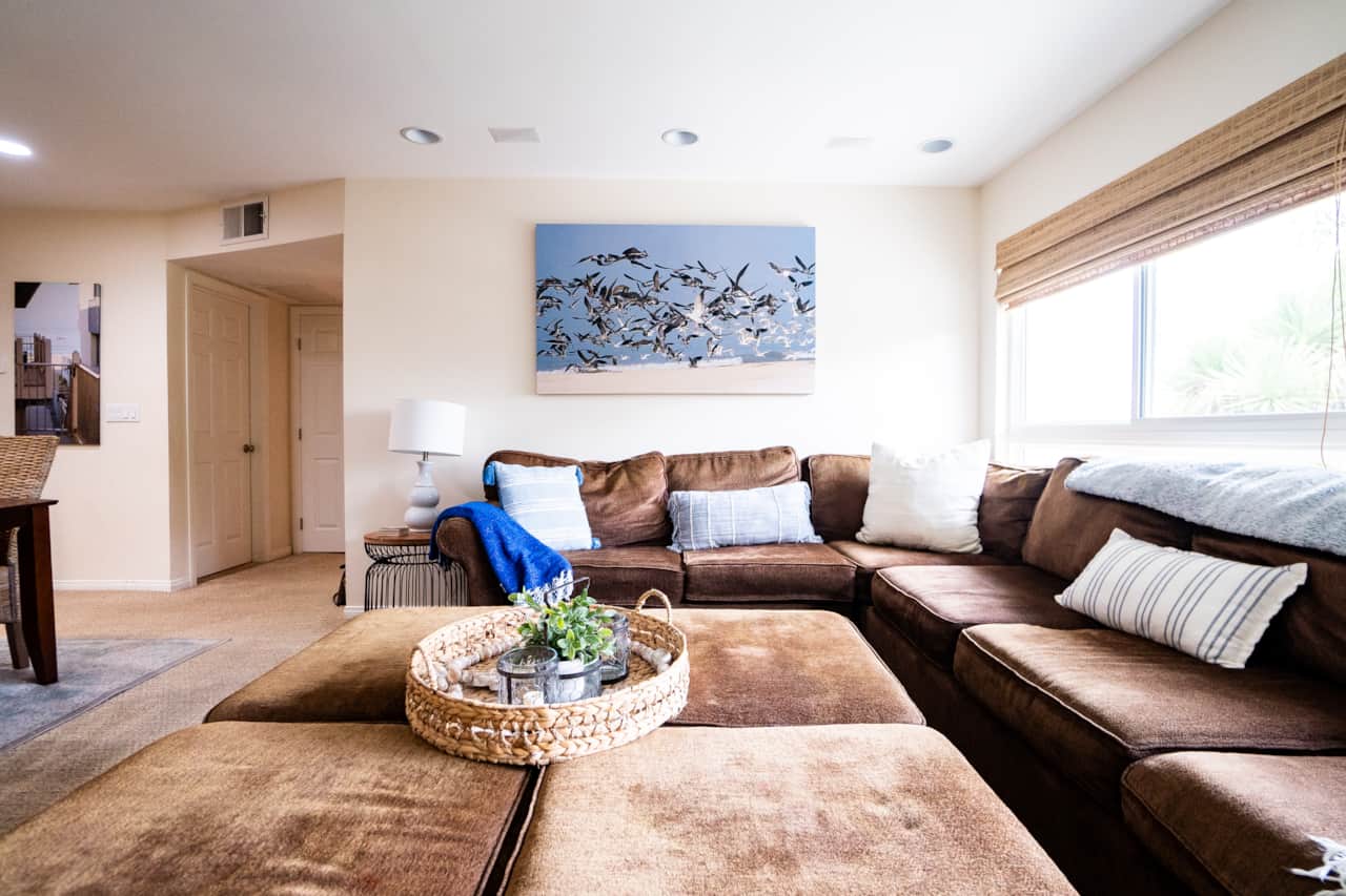 Sectional seating in the bright open living area