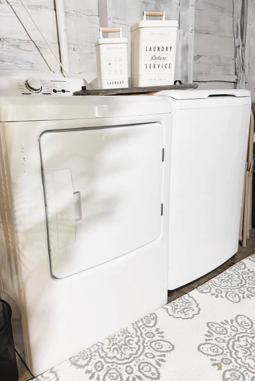 Full size washer and dryer available for guest use at White Magnolia Galveston