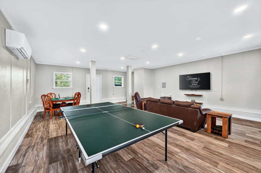 Game room with ping pong table Game room with ping pong table