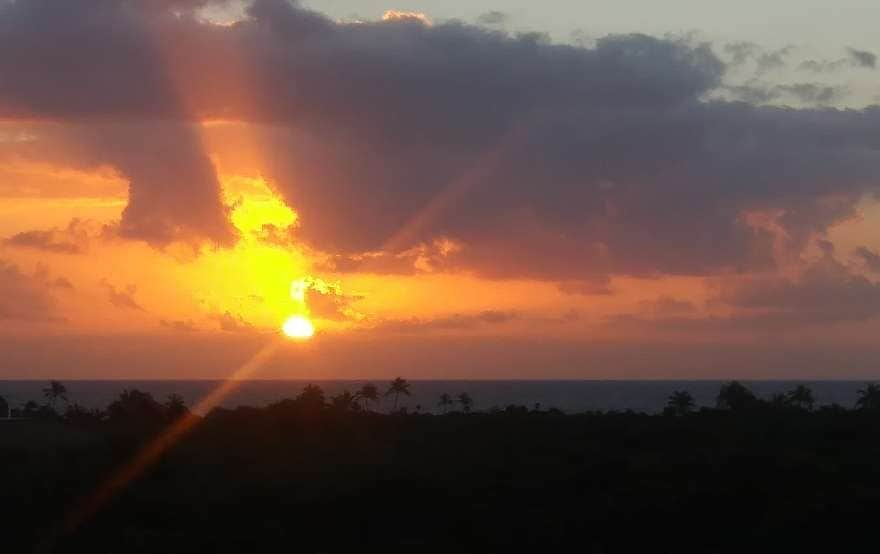 Sunrise over the Caribbean from Ocean Breeze Akumal