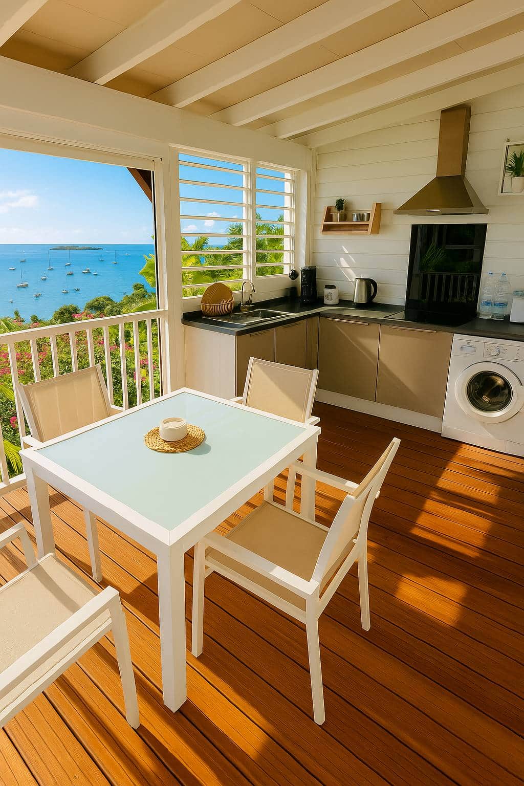 Cuisine ouverte sur la terrasse