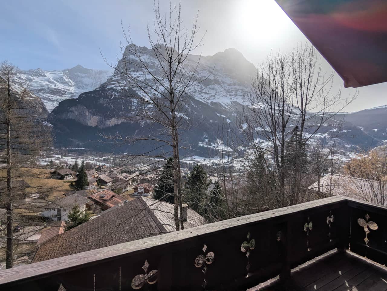Terrace mountain view