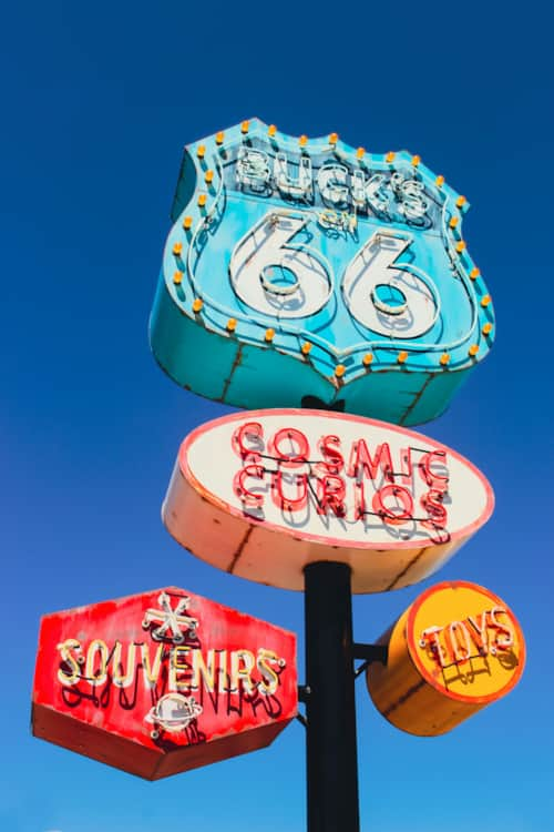 Route 66 Neon Signs in Tulsa, Oklahoma