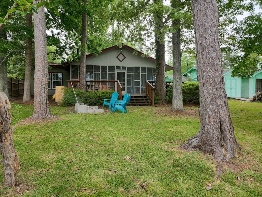 Back of house and fire pit