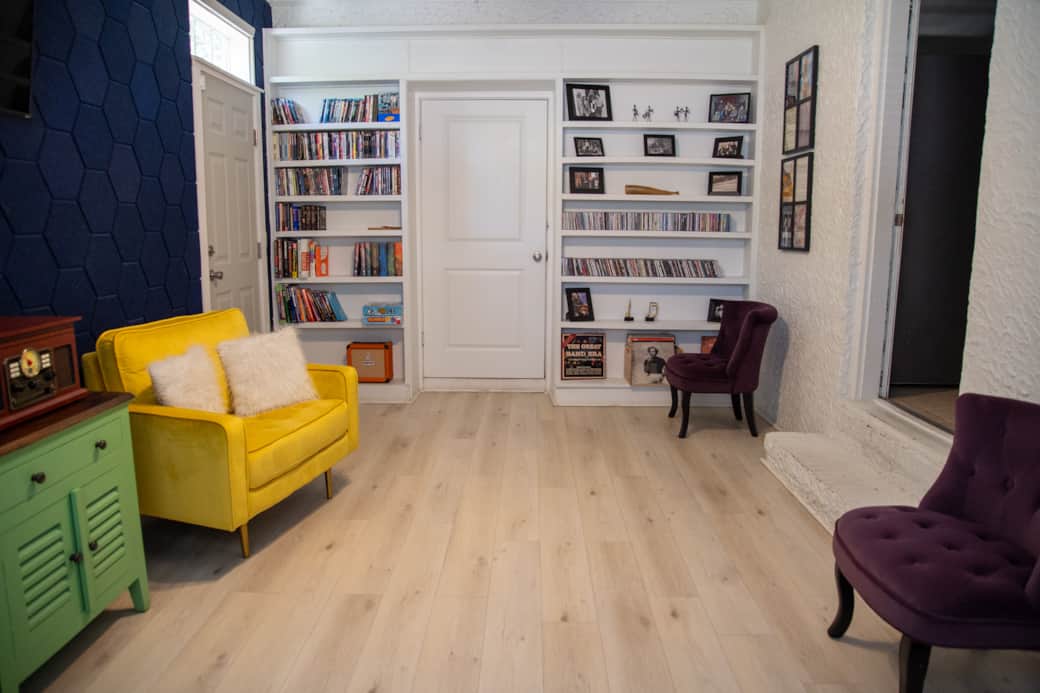 Music room, with books, dvd's, cd's, records Music room, with books, dvd's, cd's, records
