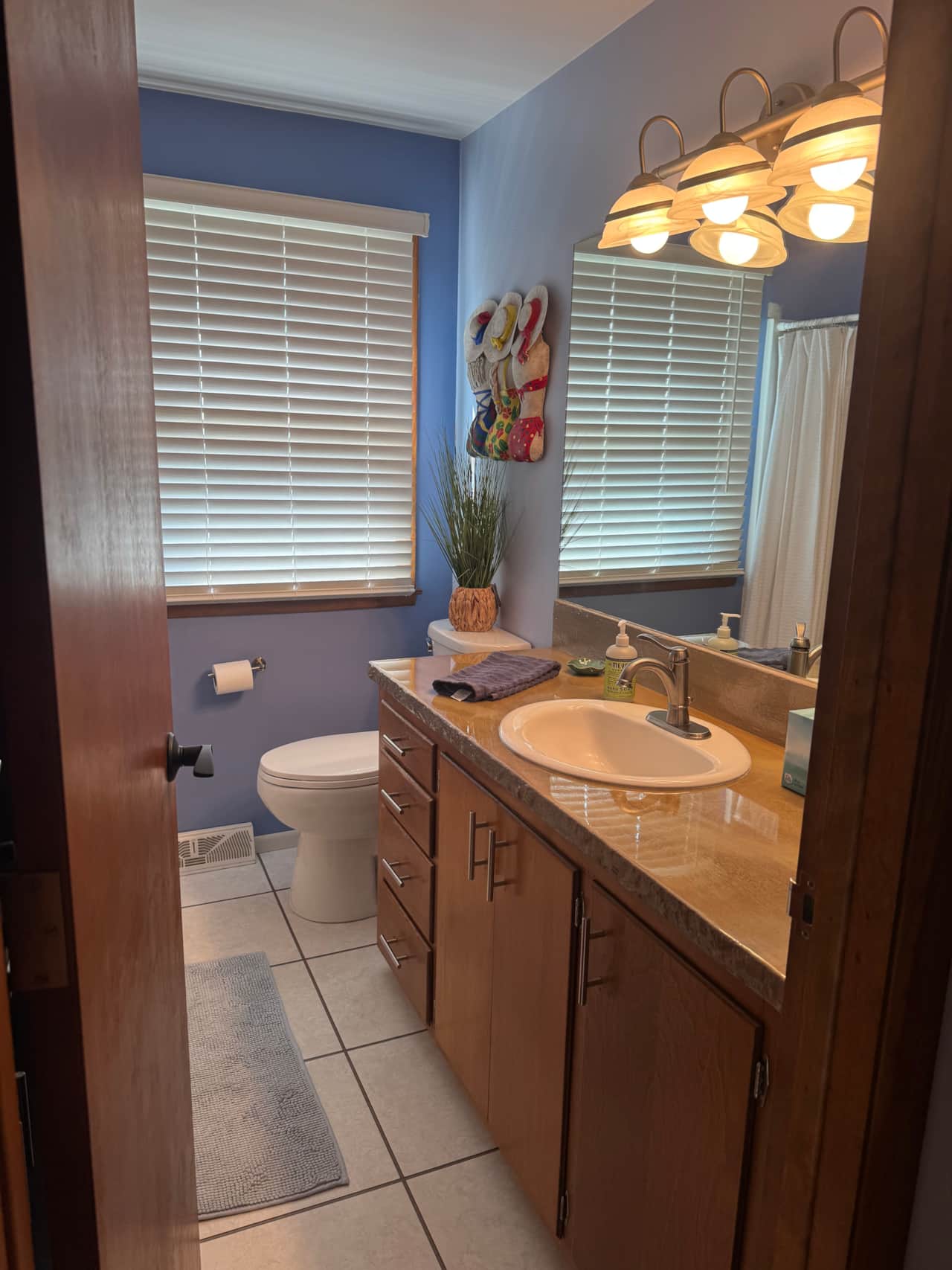 Full bathroom with tub and shower