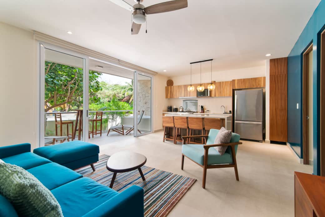 Relax with family or friends in a one-of-a-kind living room with streaming TV.