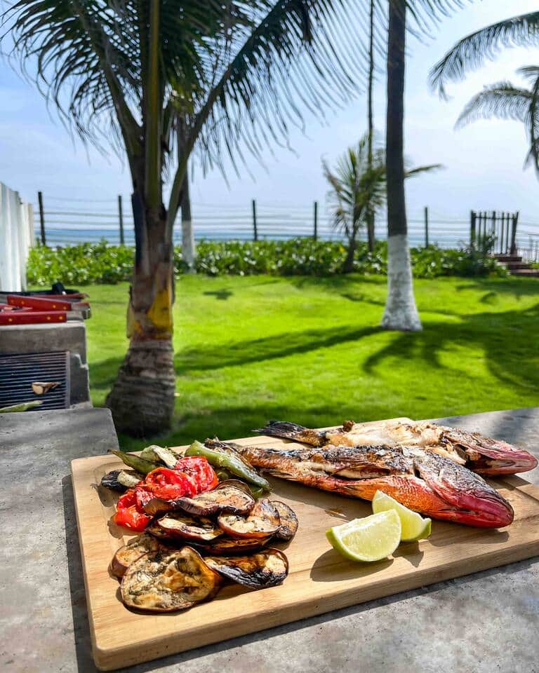 Grill utensils are provided