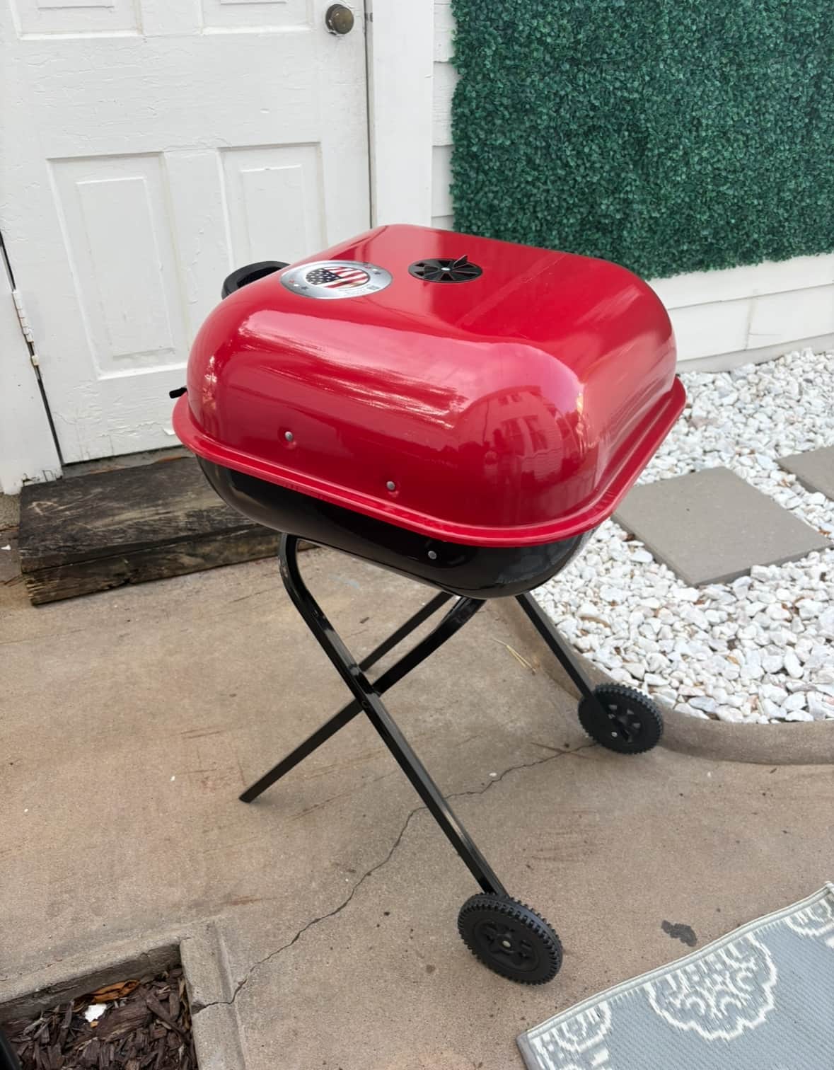 Outdoor porch and grill area at White Magnolia Galveston with seating and coastal atmosphere