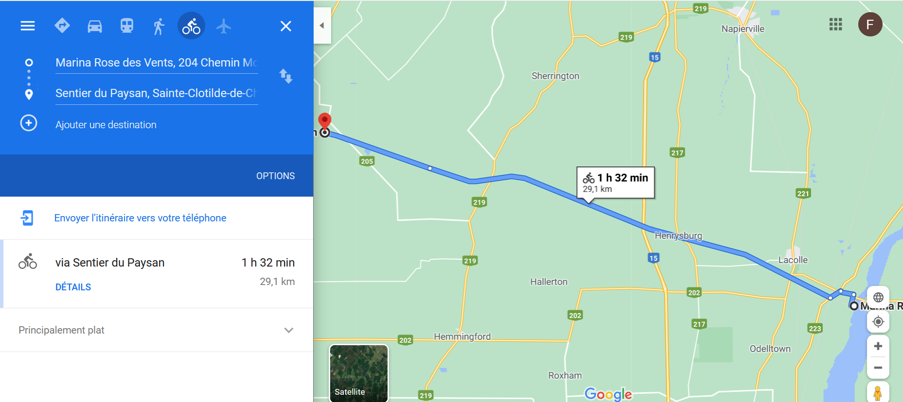 Sentier du paysan (piste champêtre réservée aux vélos)