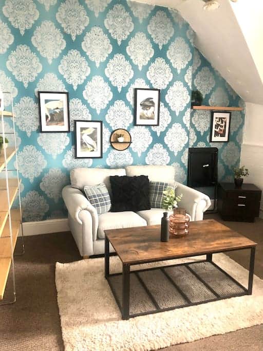 The bright living room