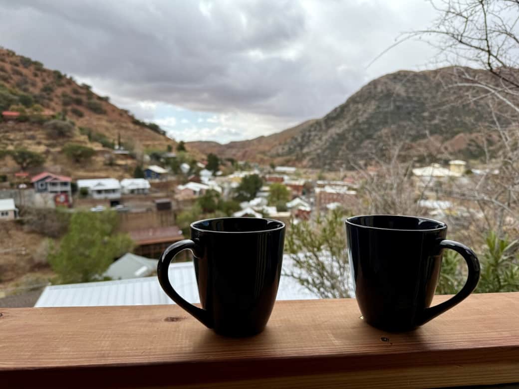 The view never gets old! You can see all the way across the border with Mexico.
