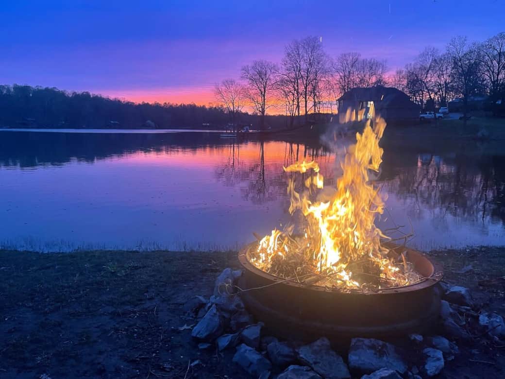 Fire pit on Lake