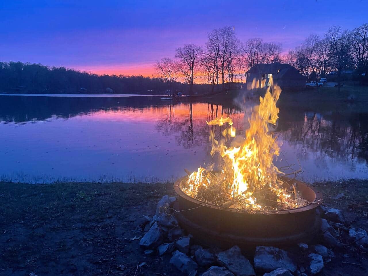 Fire pit on Lake