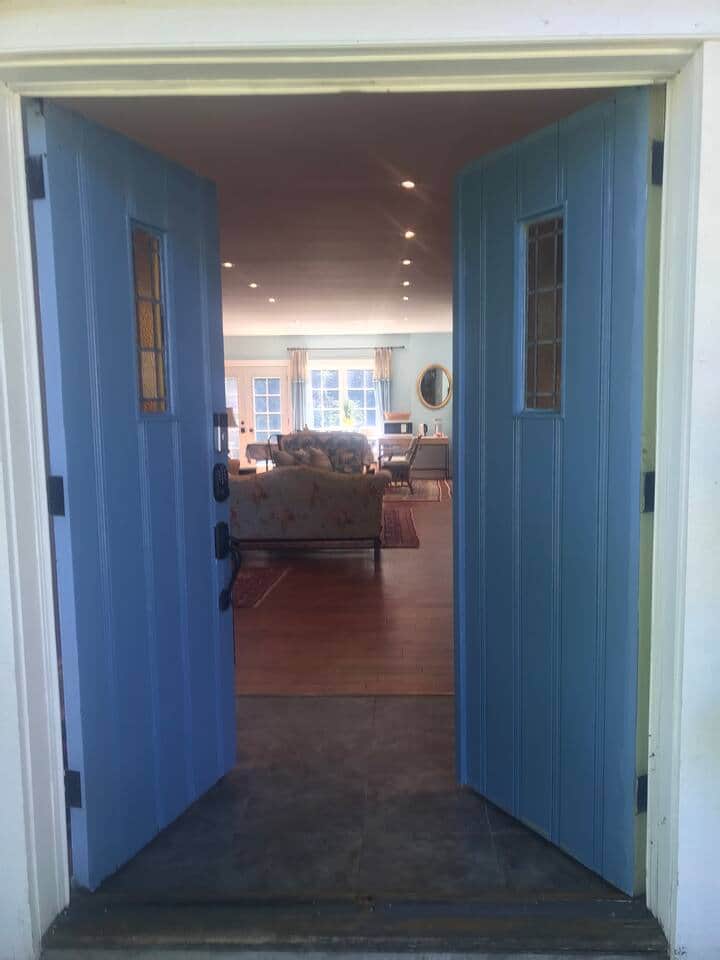 Double doors welcome guests to Finchstone.