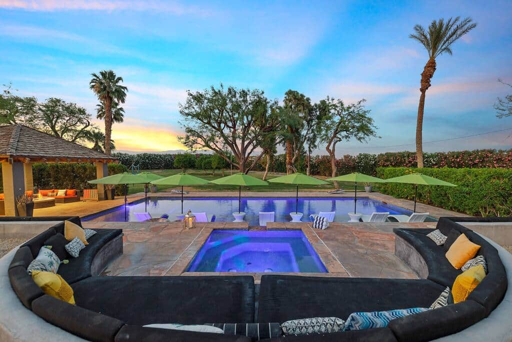 Expansive poolside loungers