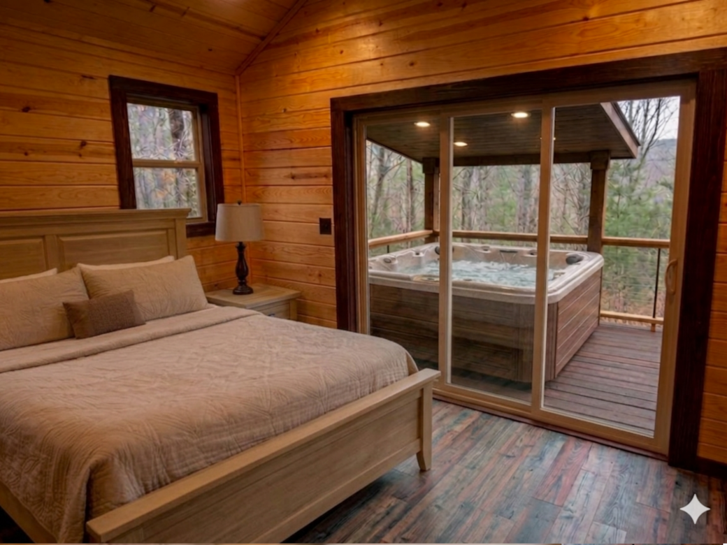 Cabin One Master Bedroom deck