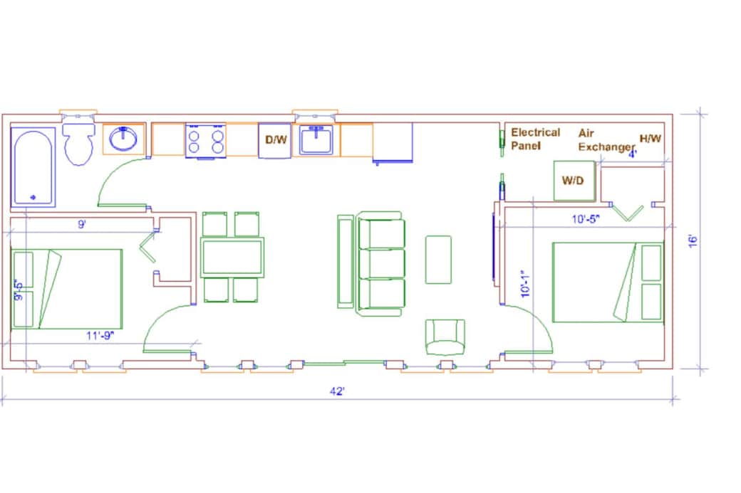 Two-bedroom cottage with queen beds, a full bath, and a fully equipped kitchen. Free Internet, a TV in the living room and each bedroom, washer and dryer. HOT TUB 11-foot high ceilings with floor-to-ceiling windows. Two-bedroom cottage with queen beds, a full bath, and a fully equipped kitchen. Free Internet, a TV in the living room and each bedroom, washer and dryer. HOT TUB 11-foot high ceilings with floor-to-ceiling windows.