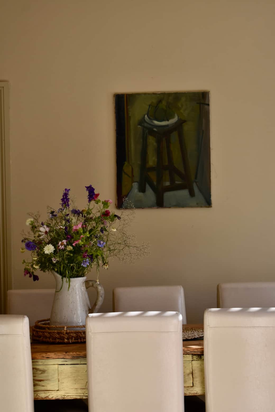 Part of the dining table in the living room