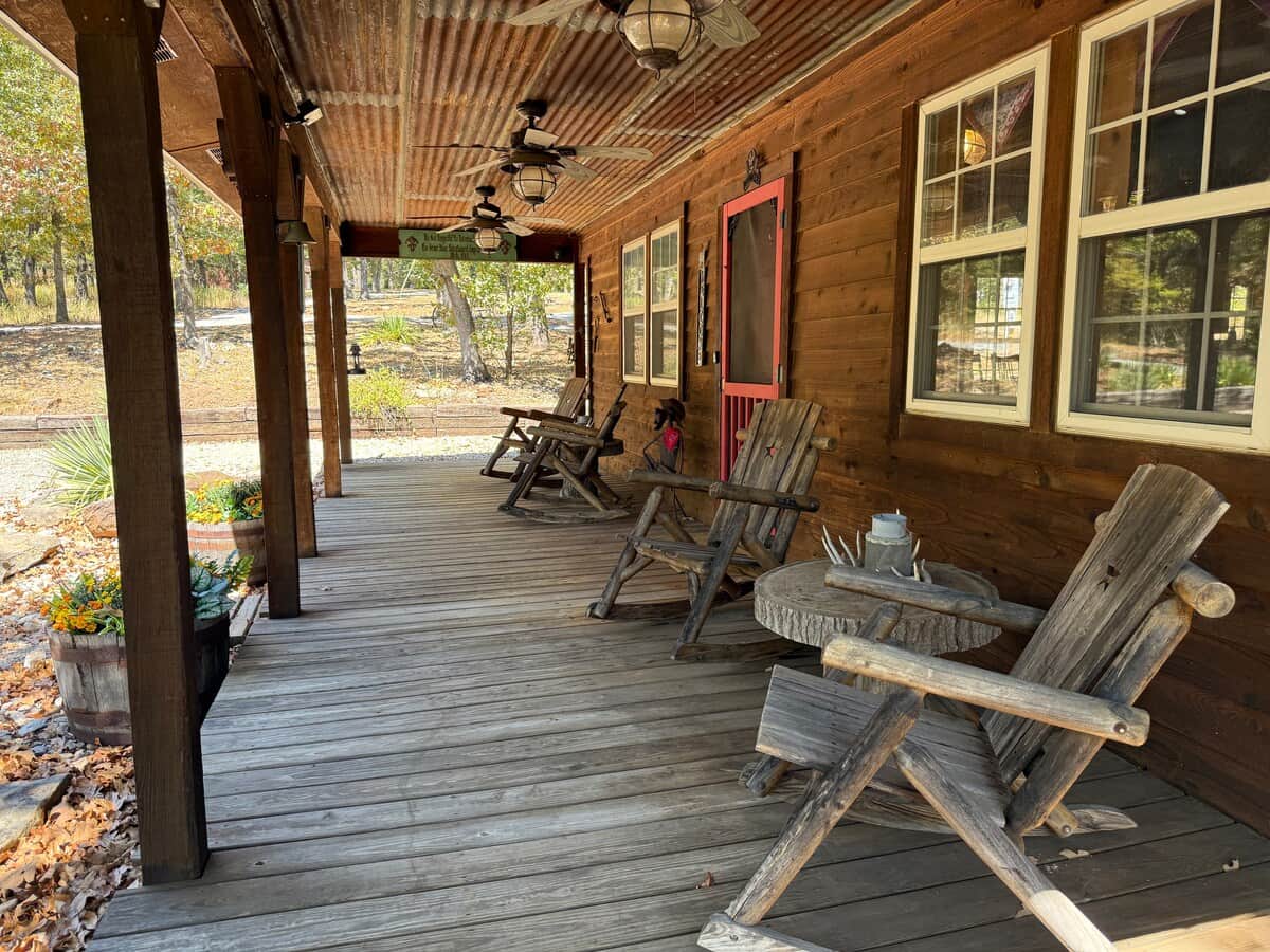 Relax on the Front Porch. Sit back and take in the peaceful sights and sounds of nature.