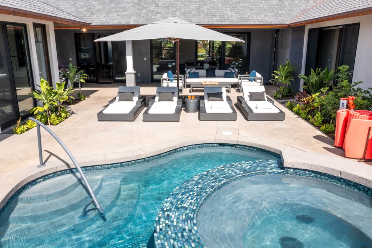 The Restoration Hardware lounge furniture is perfect to relax on. 
